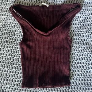 Burgundy Aeropostale vneck tank top size Small